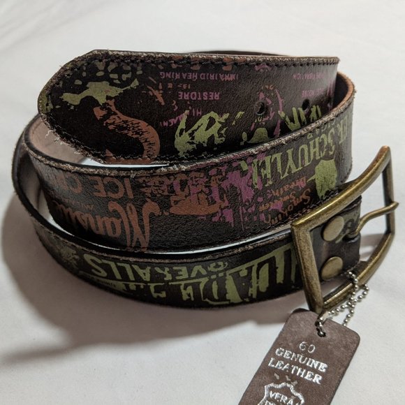 Vera Pelle Accessories - 36"-38" Vera Pelle (Genuine Leather) Graffiti Belt